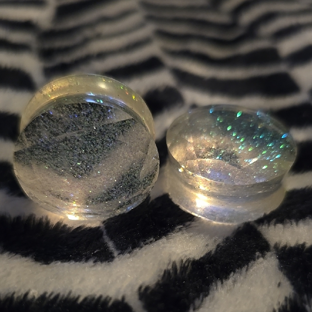 Iridescent Resin Sparkle Plugs (25mm) 1"
